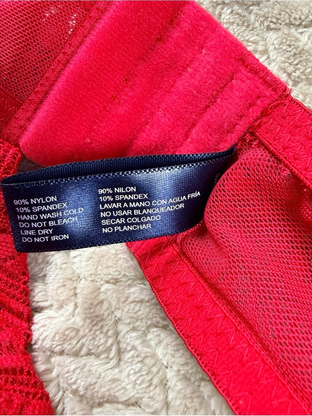 Nautica Red Lace Underwire T Shirt Bra 40D Logo Straps - Picture 7 of 11
